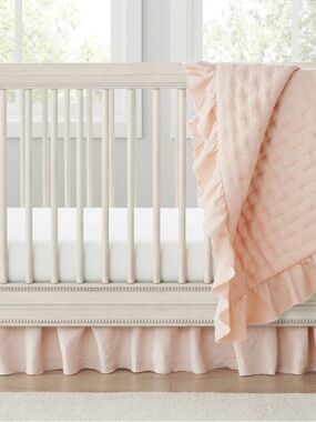 Restoration hardware pink cotton crib skirt